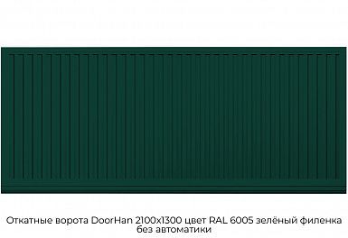 Откатные ворота DoorHan 2100х1300 цвет RAL 6005 зелёный филенка без автоматики