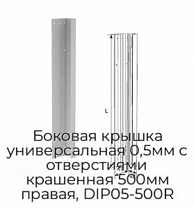 Боковая крышка универсальная 0,5мм с отверстиями крашенная 500мм правая, DIP05-500R preview 1