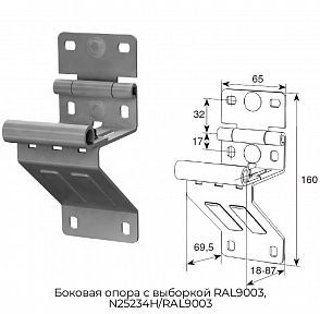 Боковая опора с выборкой RAL9003, N25234H/RAL9003