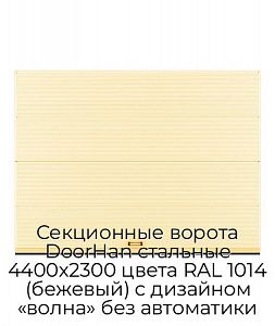 Секционные ворота DoorHan стальные 4400х2300 цвета RAL 1014 (бежевый) с дизайном «волна» без автоматики preview 1