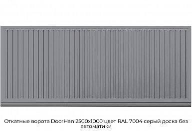Откатные ворота DoorHan 2500х1000 цвет RAL 7004 серый доска без автоматики
