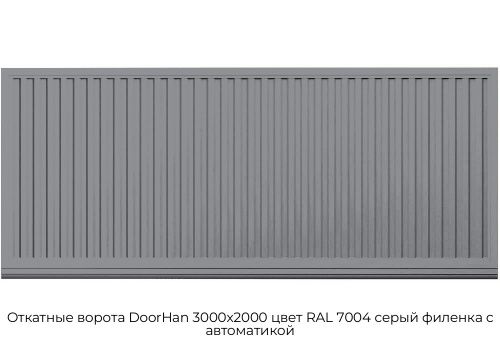 Откатные ворота DoorHan 3000х2000 цвет RAL 7004 серый филенка с автоматикой 1